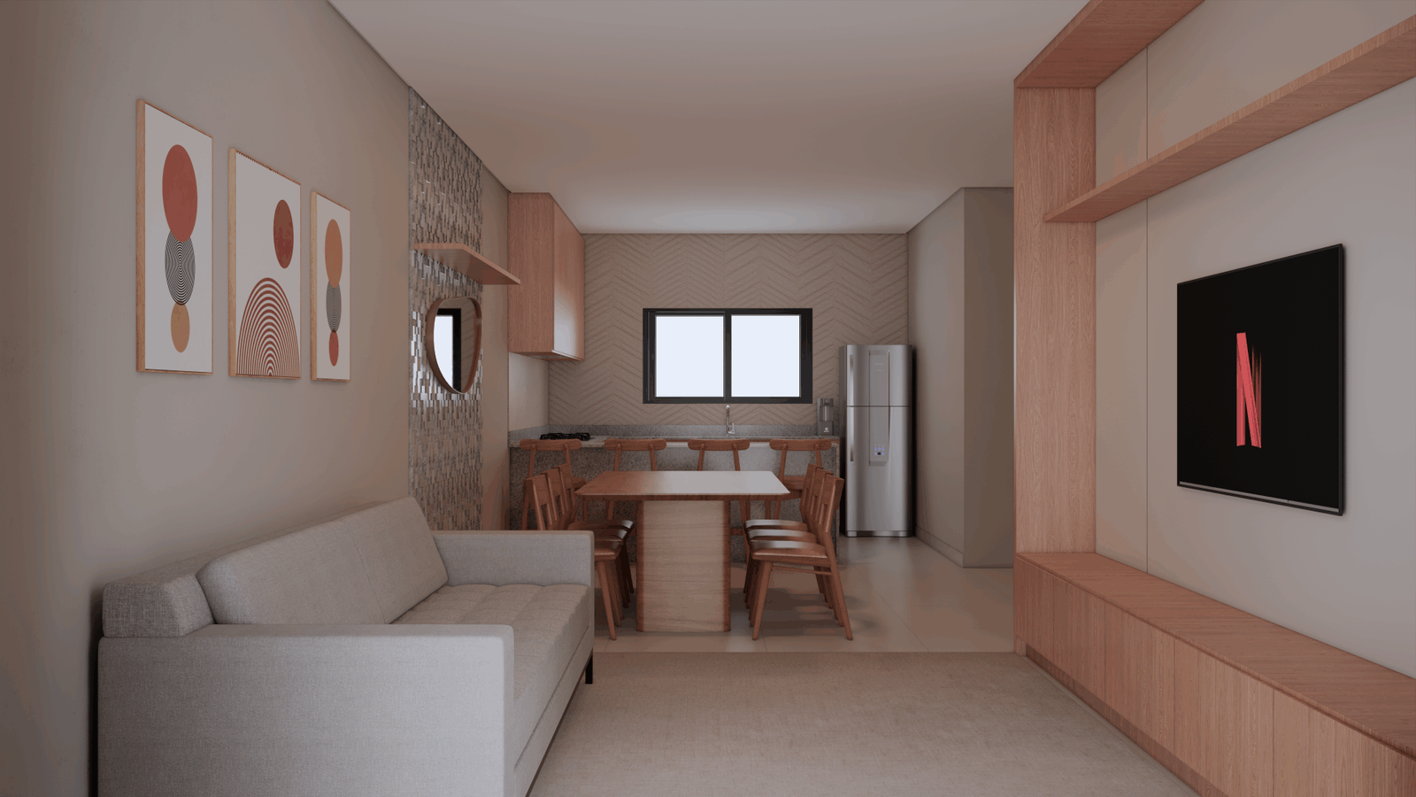 Projeto de interiores residenciais · living integrado · Nathália Trotta Arquiteta · Borda da Mata MG